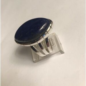 Lapis Lazuli Stamped 925 Sterling Silver Ring